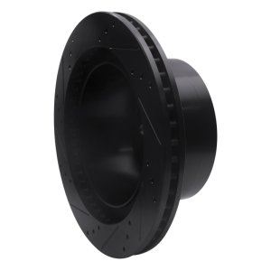 Dodge Ram 3500 Brake Rotor (1) - Rear Right - R1 Concepts - Drilled & Slotted - Black - `03-`08